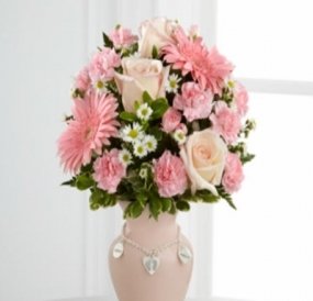 Bouquet Of 3 Pink Roses,3 Gerbera And 9 Pink Carnations